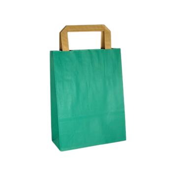 Shoppers in carta colore  h49 X l45 X p15 manico piatto colore menta