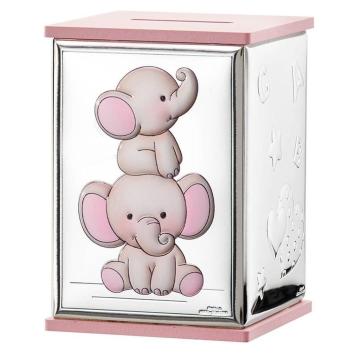 Salvadanaio rosa elefantino multicolor 8x8xh11,50 cm valenti