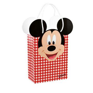 Shoppyng bag Mickey party 16 x 8 x 21 con cordino rosso