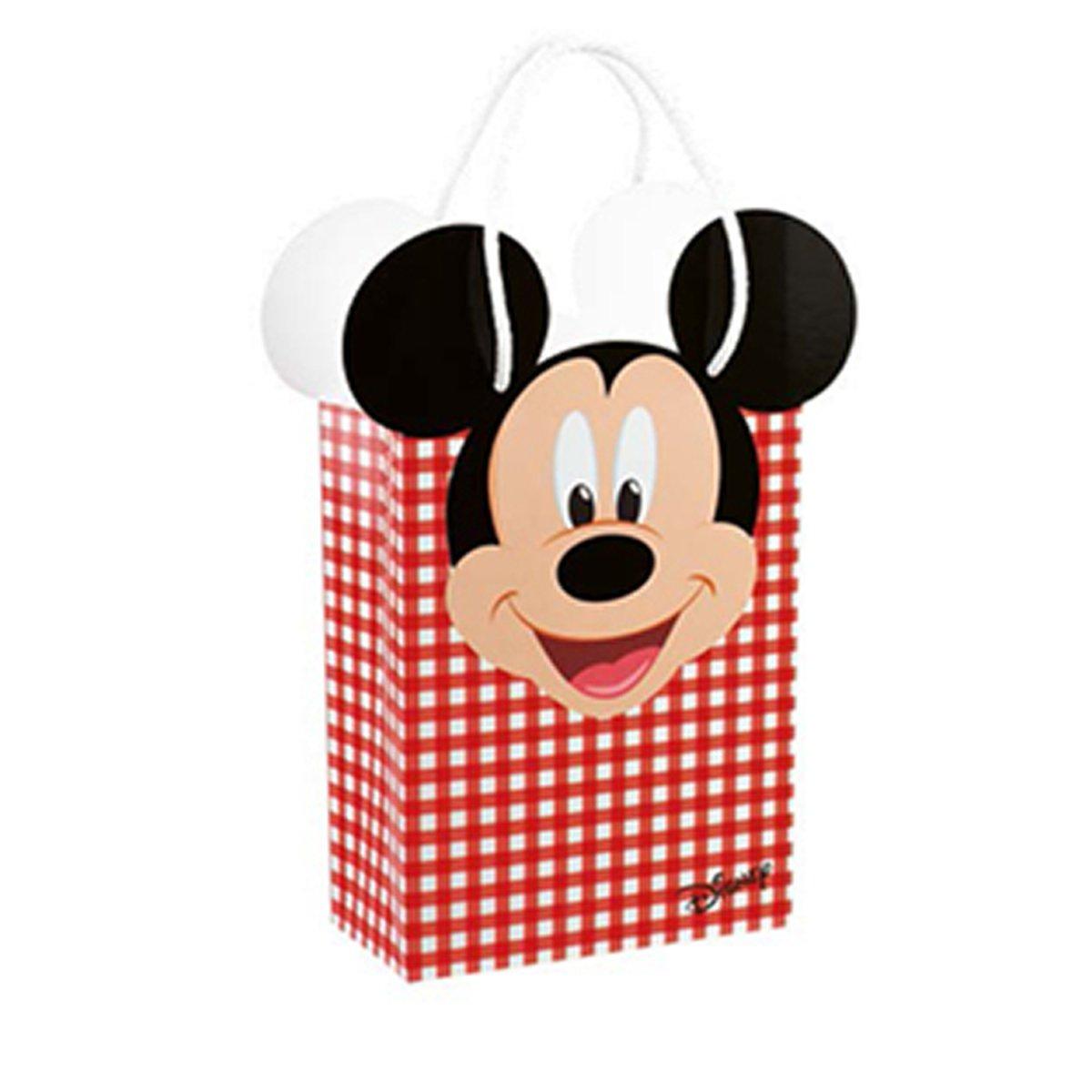Shoppyng bag Mickey party  colore rosso 33 x 10,5 x 27 con cordino