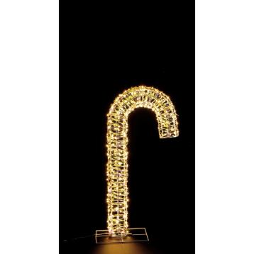 Bastoncino di Natale in PE con 400 LED da interno/esterno-bianco - luce calda 33x26xh75 cm