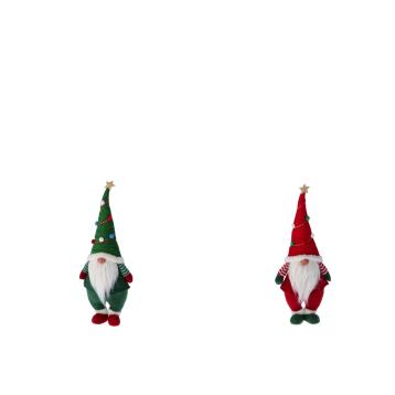 Decorazione natalizia in tessuto mod. folletto ass.2 colori 26x16h65cm