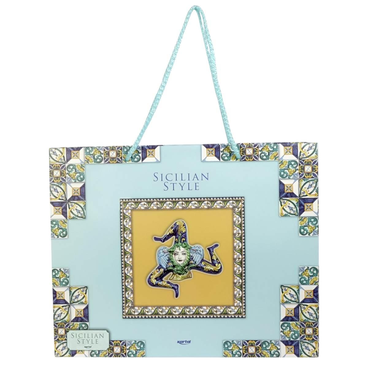 Shoppers carta sicily bagscon manici vari decori h. 28 x l.35 x p.10  Kartal
