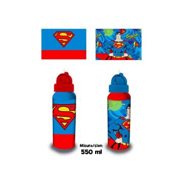 Borraccia in alluminio con cannuccia 550 ml Superman