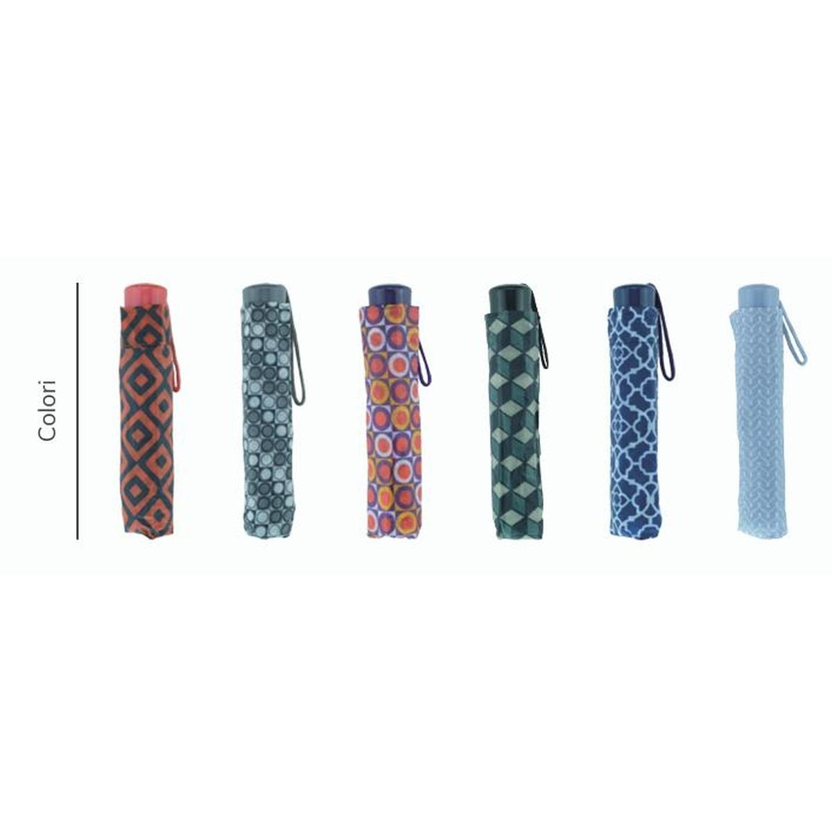 Ombrello manuale mini donna fusto in acciaio varie fantasie Blue Drop