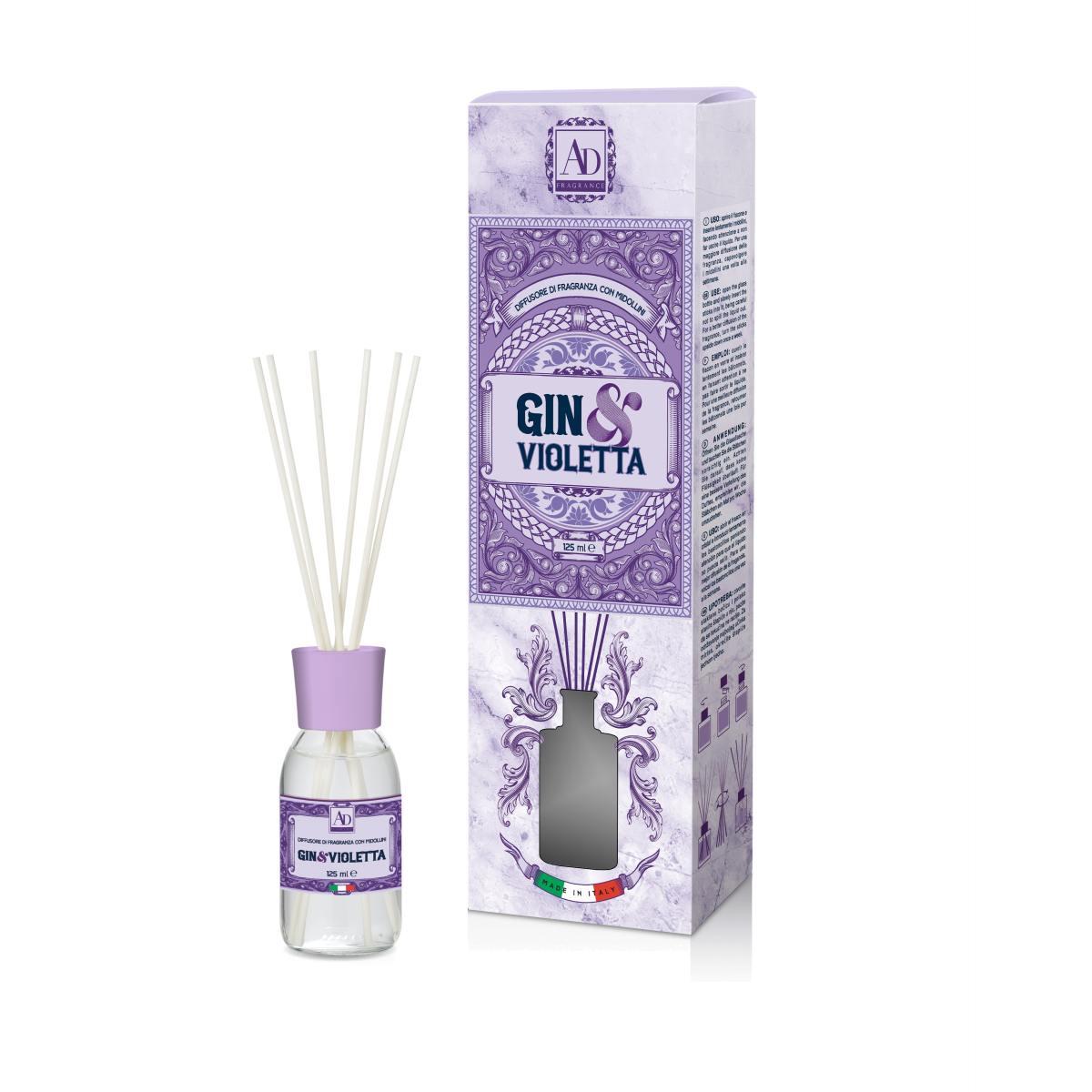 Diffusore di fragranza con midollini Gin e Violetta 125ml