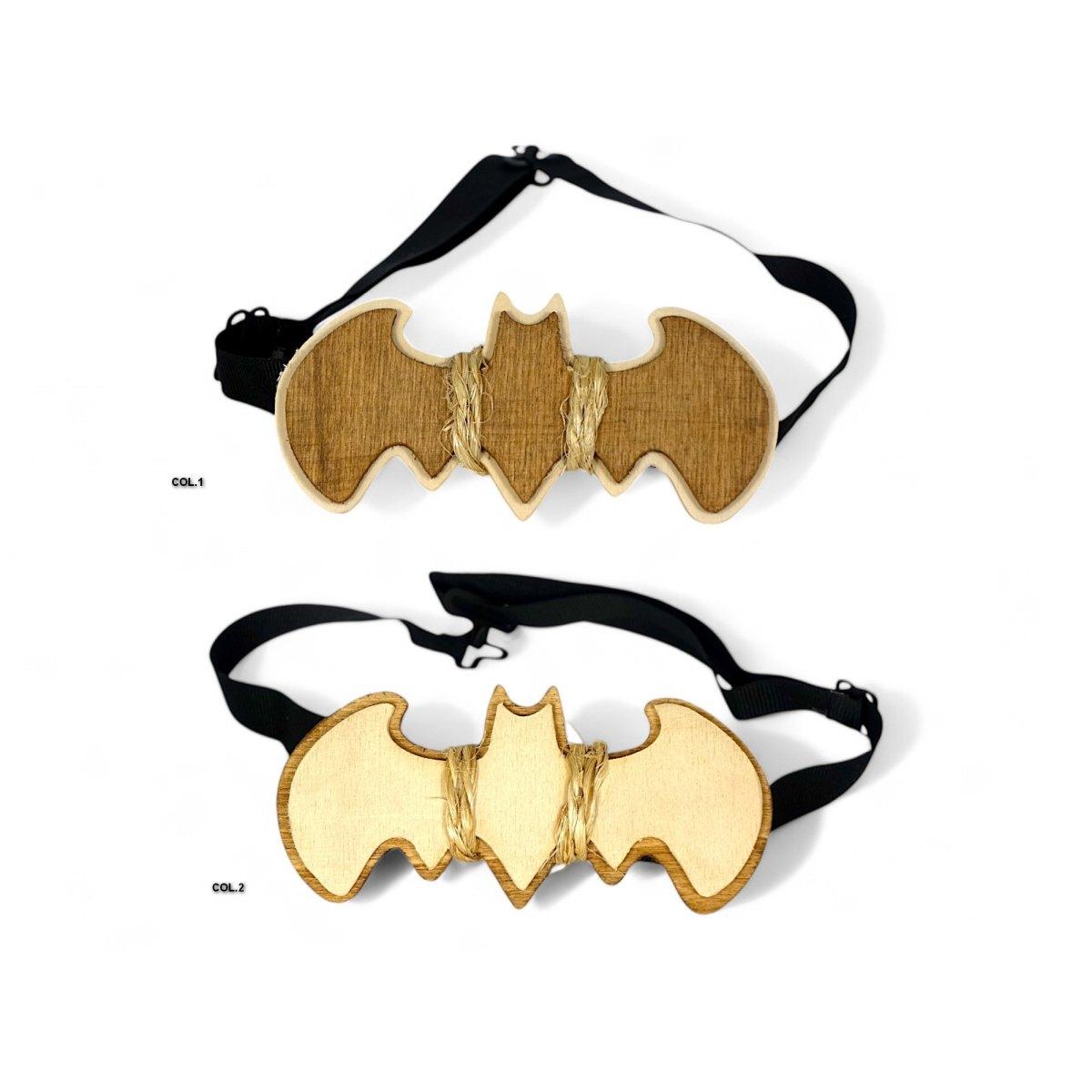 Papillon uomo in legno modello pipistrello grande