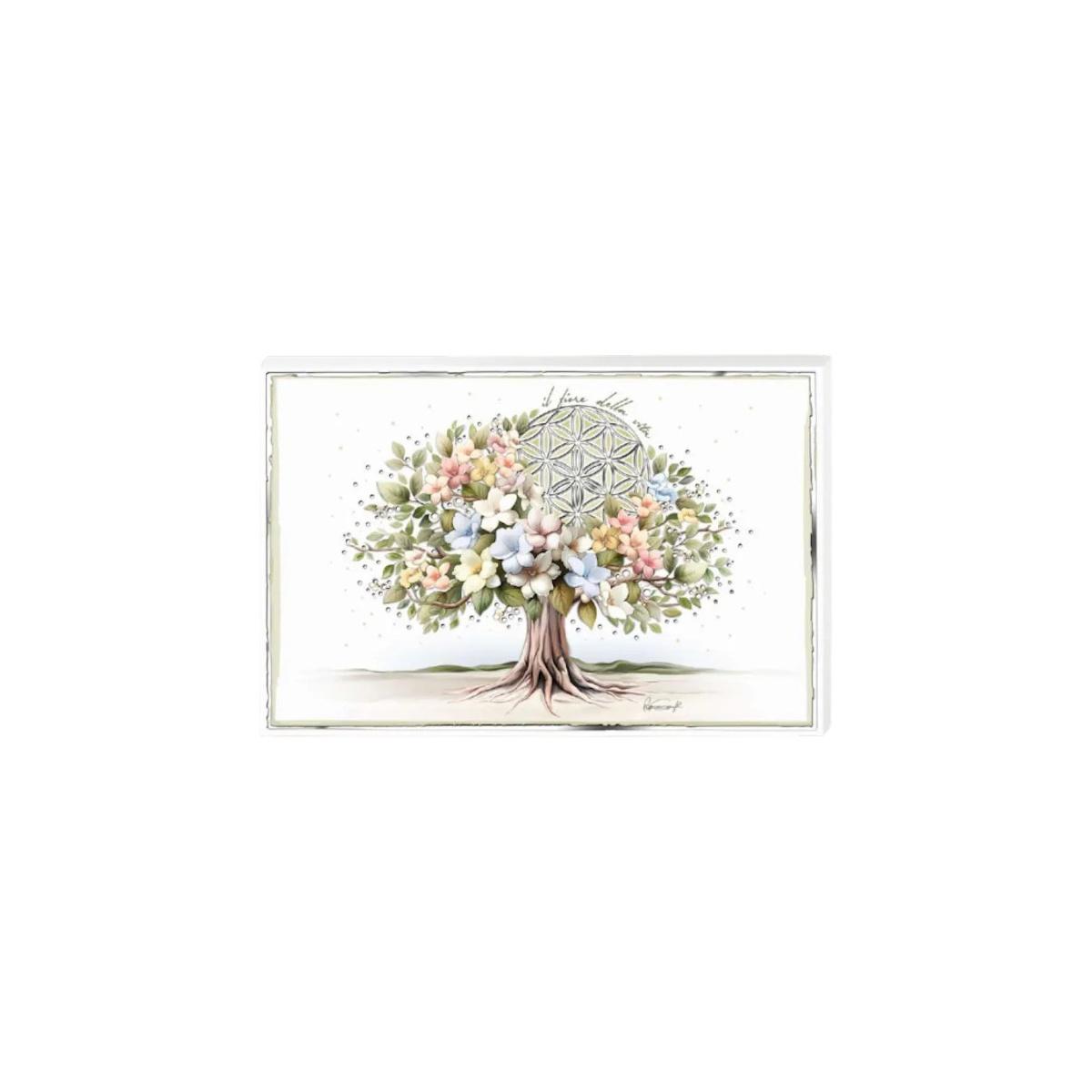 Pannello in legno il fiore della vita 17,5x11,5 cm Valenti