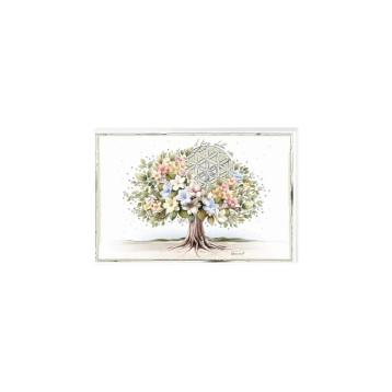 Pannello in legno il fiore della vita 17,5x11,5 cm Valenti