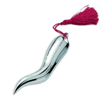 Corno argentato h.10,5 cm valenti