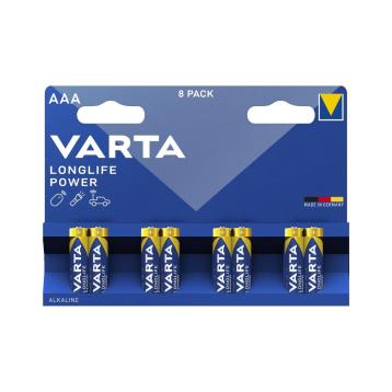 Varta pila longlife power ministilo aaa alcalina blister da 8 pezzi