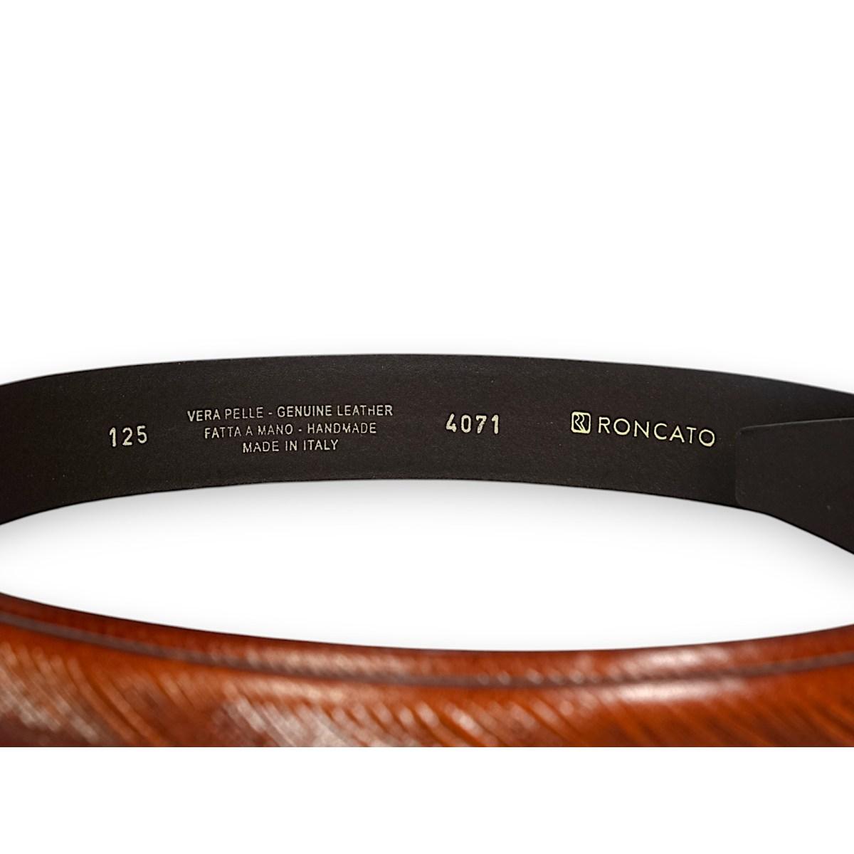 Cintura pelle uomo Roncato stampa spiga made in italy