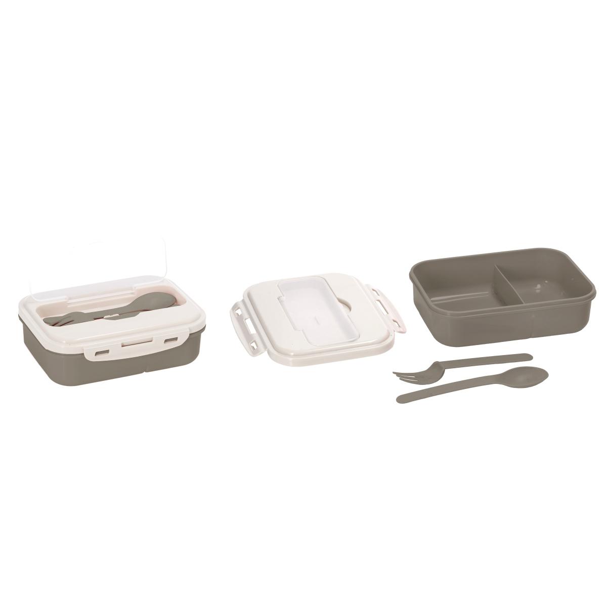 Contenitore portapranzo in plastica con posate 19,5x15x h.16 cm