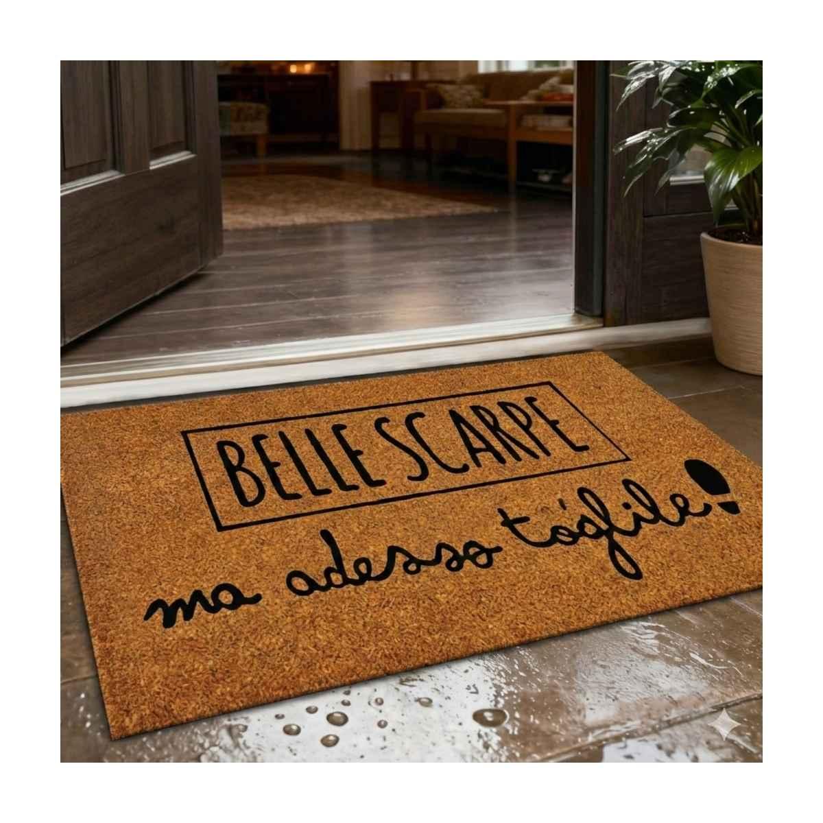 Zerbino ingresso in cocco con scritte divertenti 40x70 cm