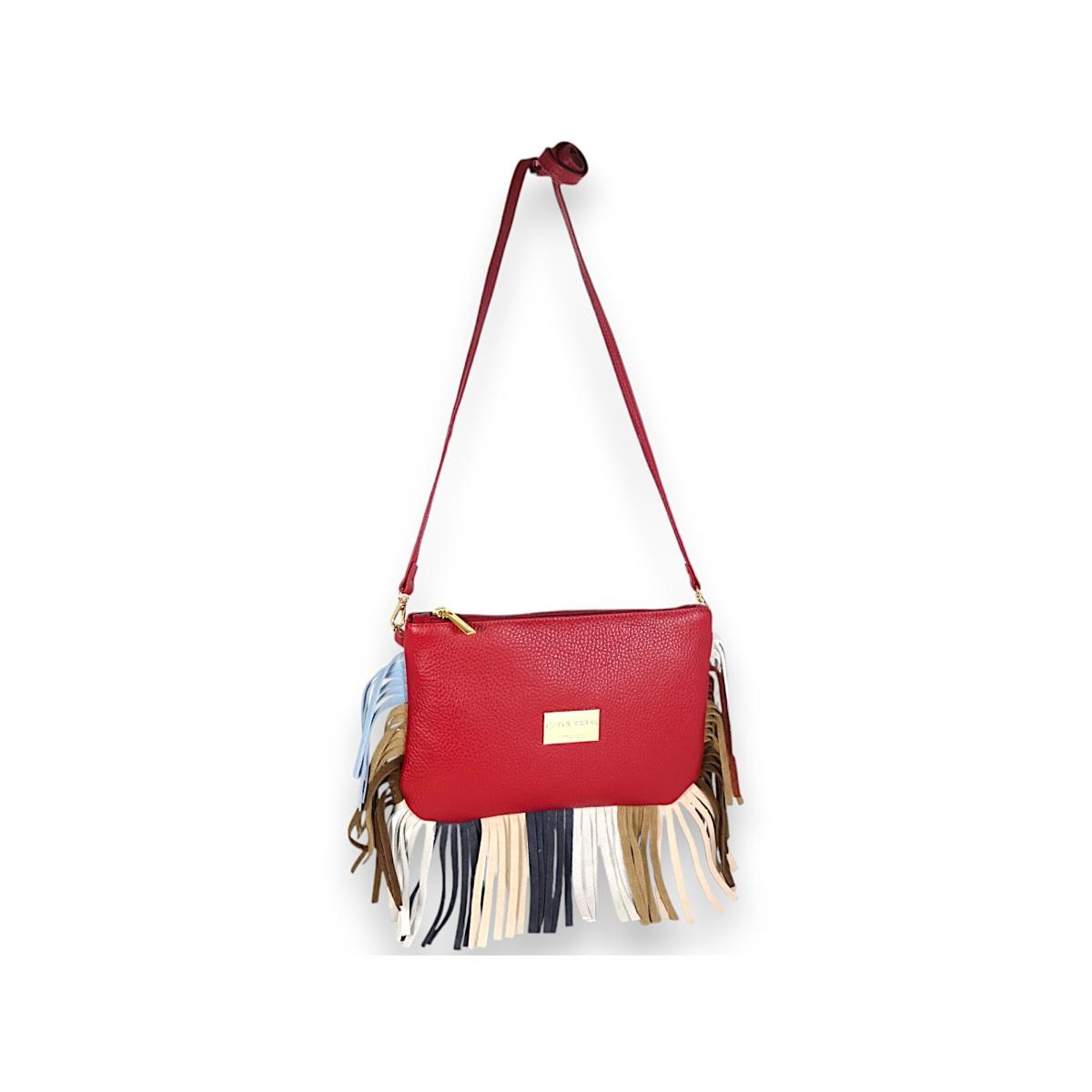 Tracollina in vera pelle con frange in camoscio Capoverde Made in Italy