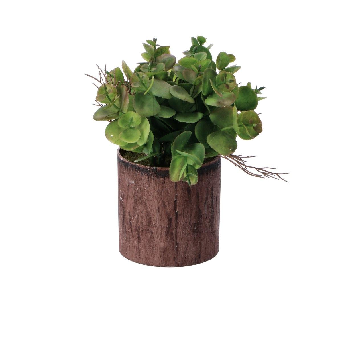 Vaso con piantina finta per decorazione 7,5x h.16 cm