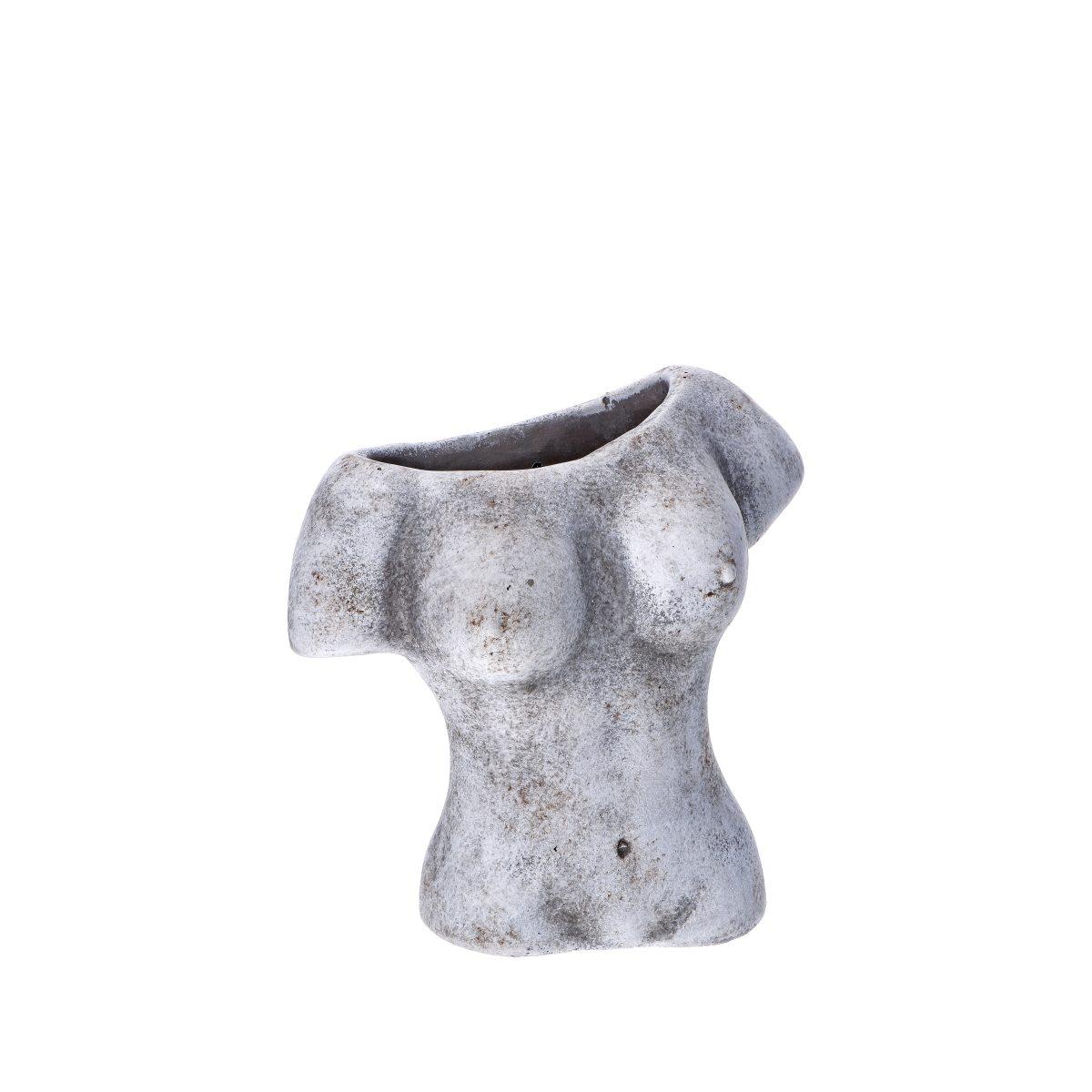 Vaso in cemento busto donna 20x11,5x h.20 cm