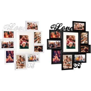 Portafoto in plastica per 9 foto con scritta Love 54x59,5 cm