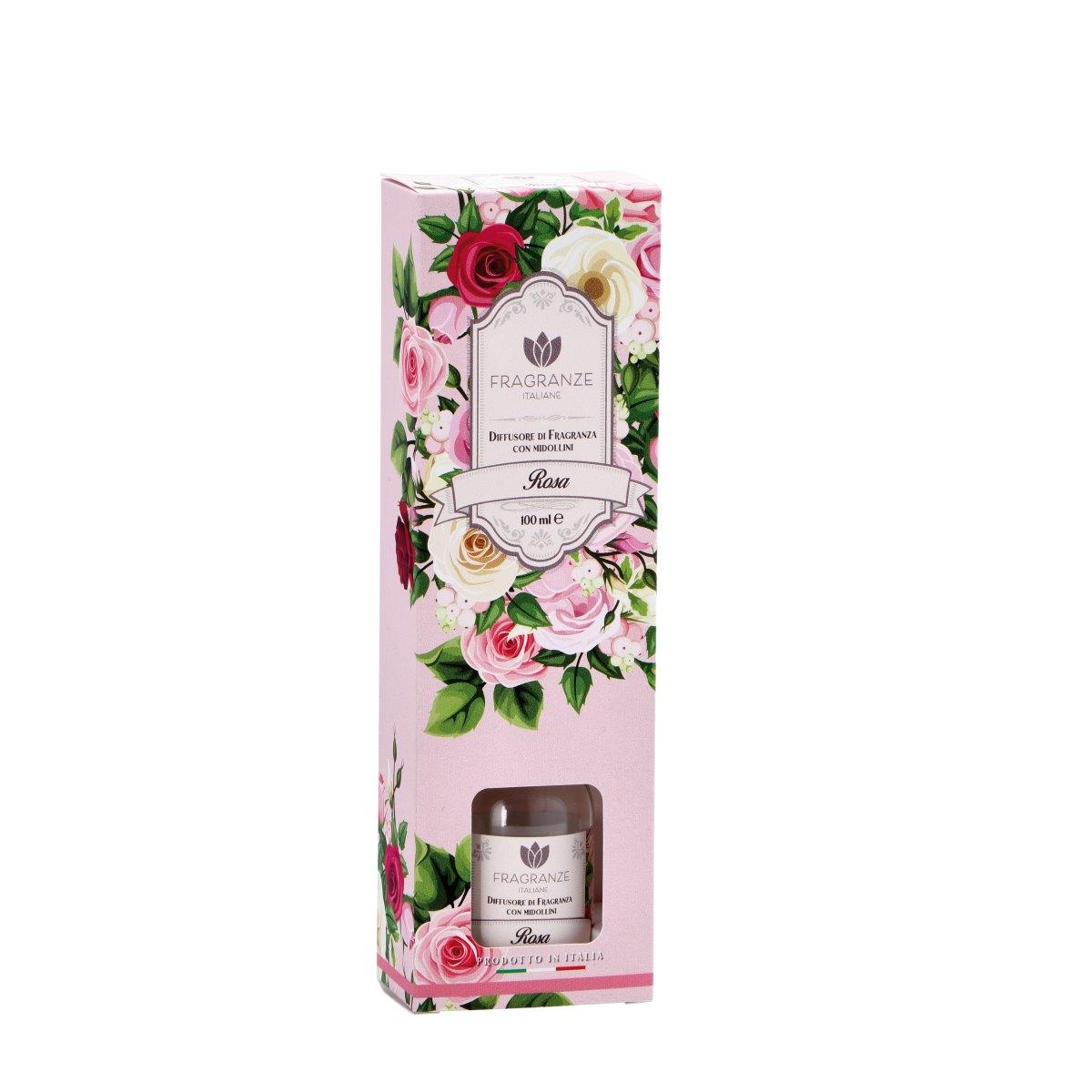 Diffusore di fragranza con midollini Botanica Rosa 100 ml.