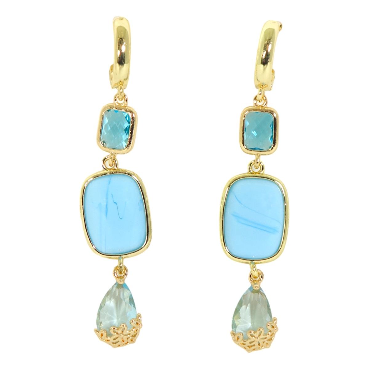 Orecchini donna a perno di bronzo con occhio di gatto