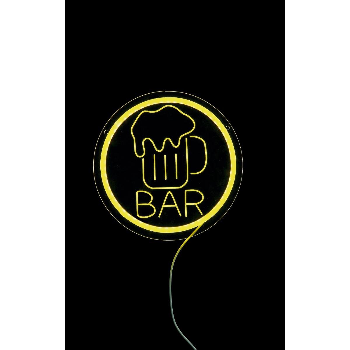 Insegna luminosa neon led modello bar tondo d.23,5 cm