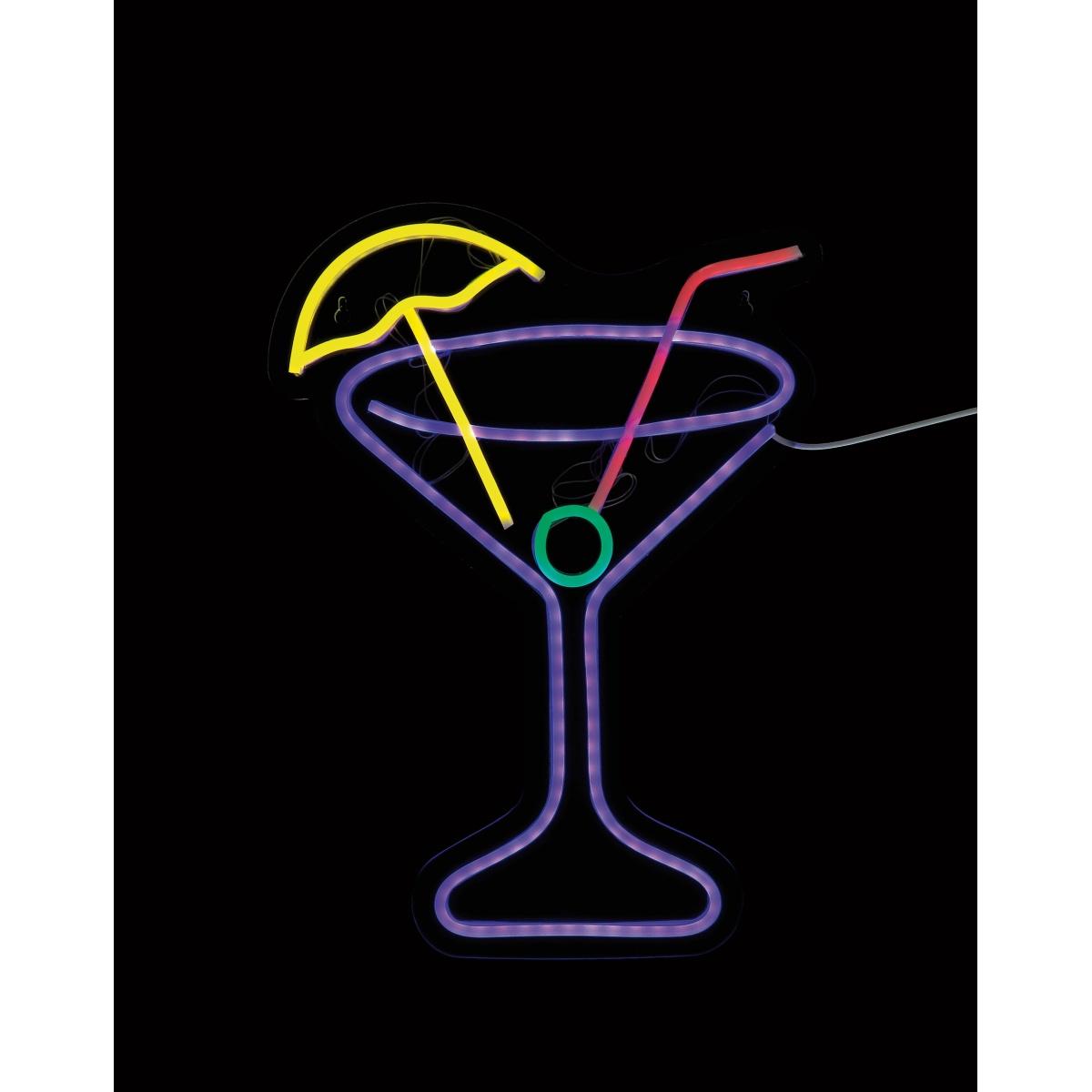 Insegna luminosa neon led modello cocktail 28x38 cm