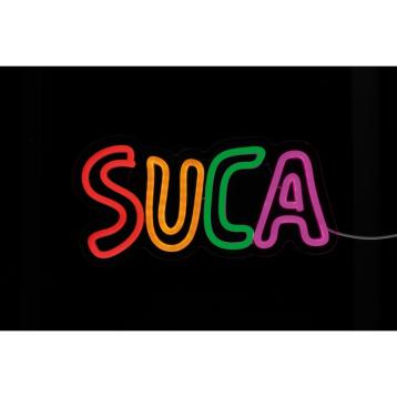 Insegna luminosa neon led modello SUCA 30x15 cm