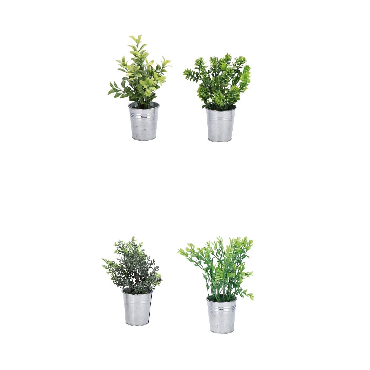Vaso con pianta finta per decorazione 6x h.15 cm