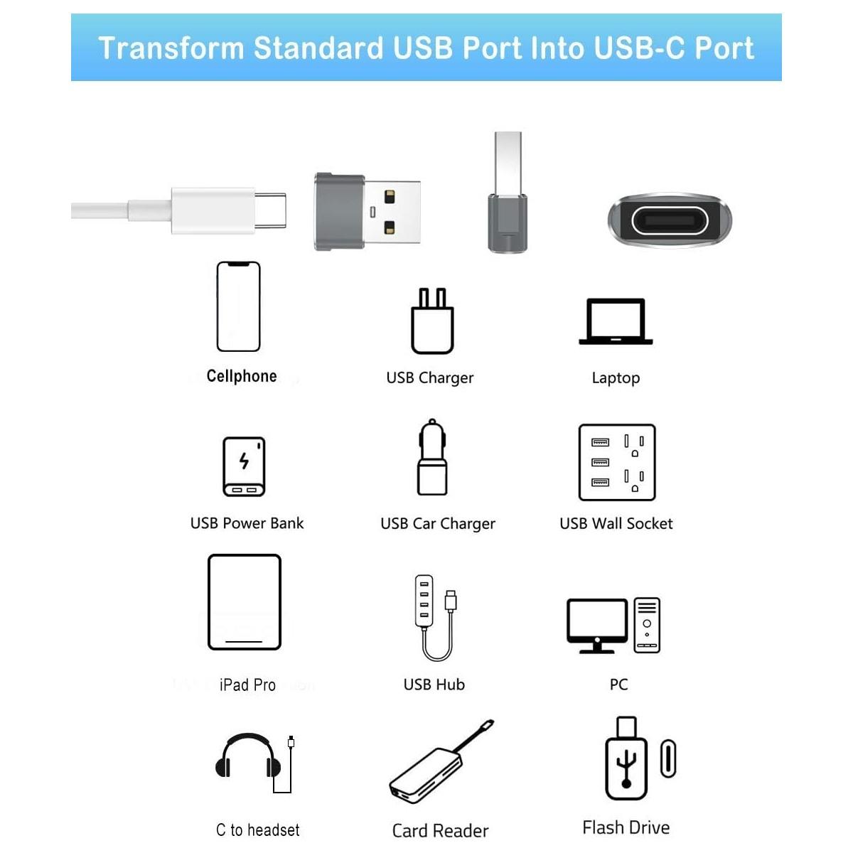 Adattatore compatto da USB maschio a TYPE-C femmina