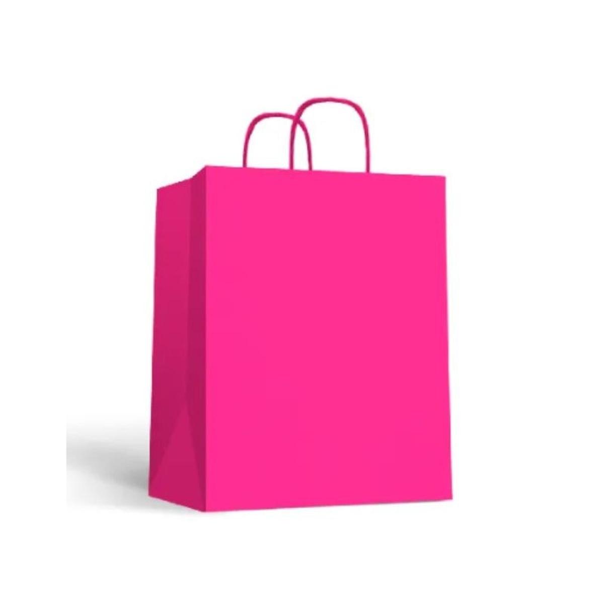 Shoppers in carta colore fuxia  h21 x p10 x l20 manico in corda