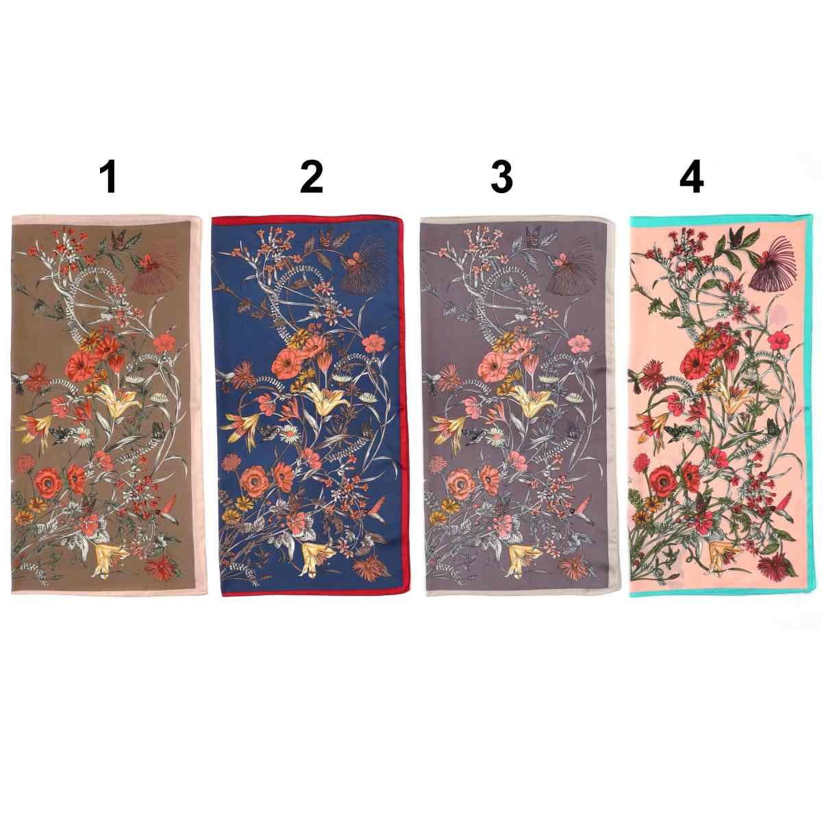 Foulard donna in seta fiori Gai Mattiolo