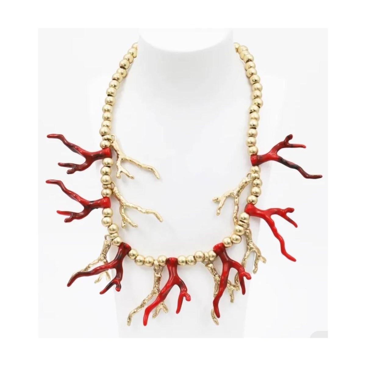 Collana donna C63 con finto corallo
