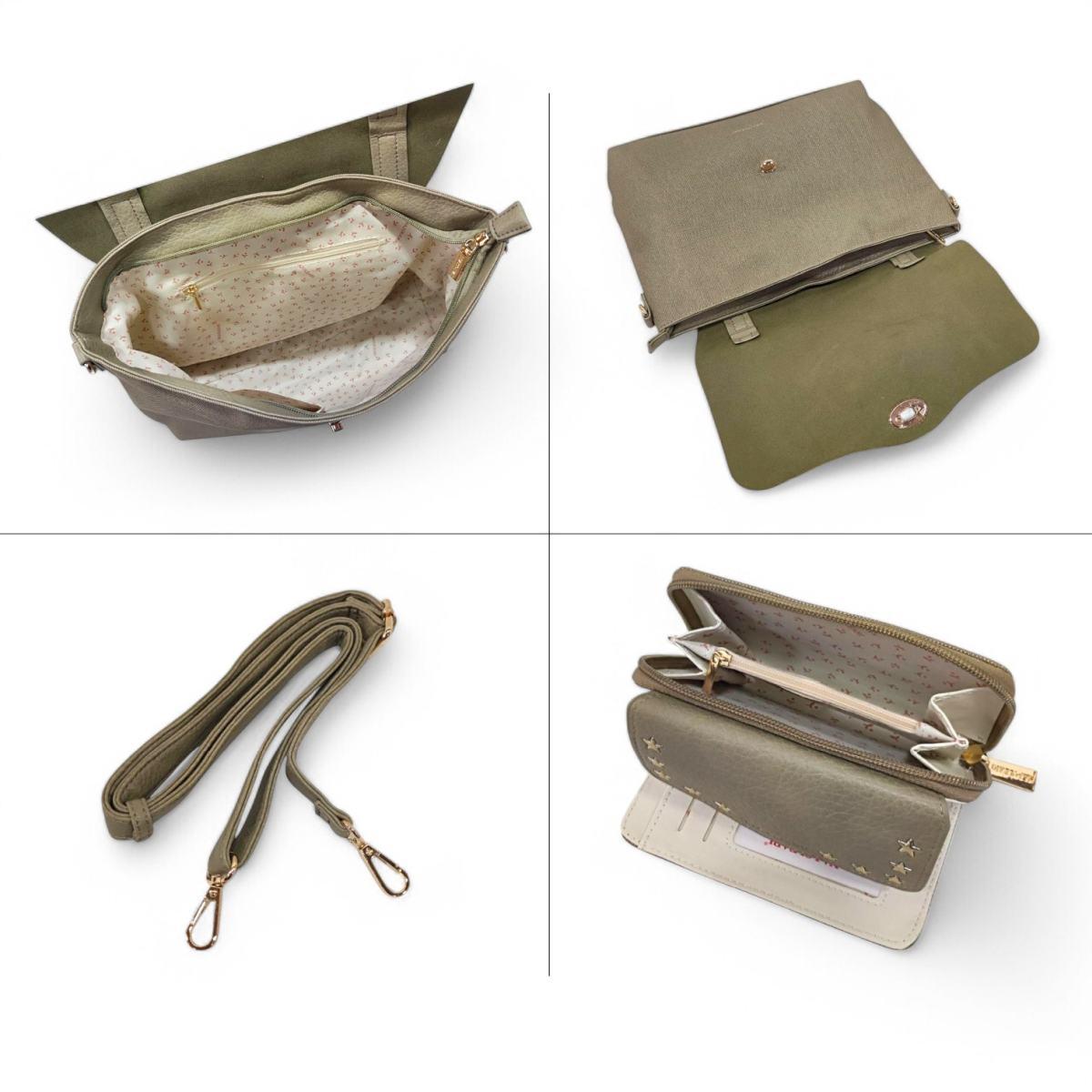 Set 4 pezzi donna Naj-Oleari in colori assortiti<br />Borsa, Borsetta, Pochette e Portafogli