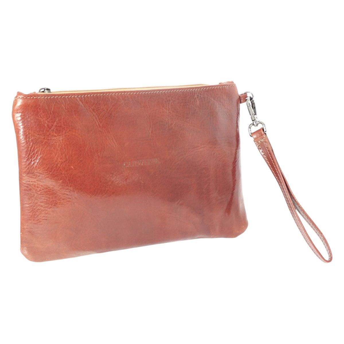 Pochette uomo con manico in vero cuoio Capoverde Made in Italy