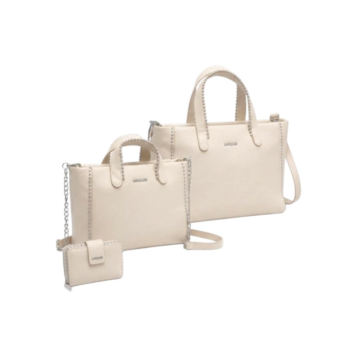 Set 3 pezzi donna, borsa, borsetta e portafoglio Naj-Oleari