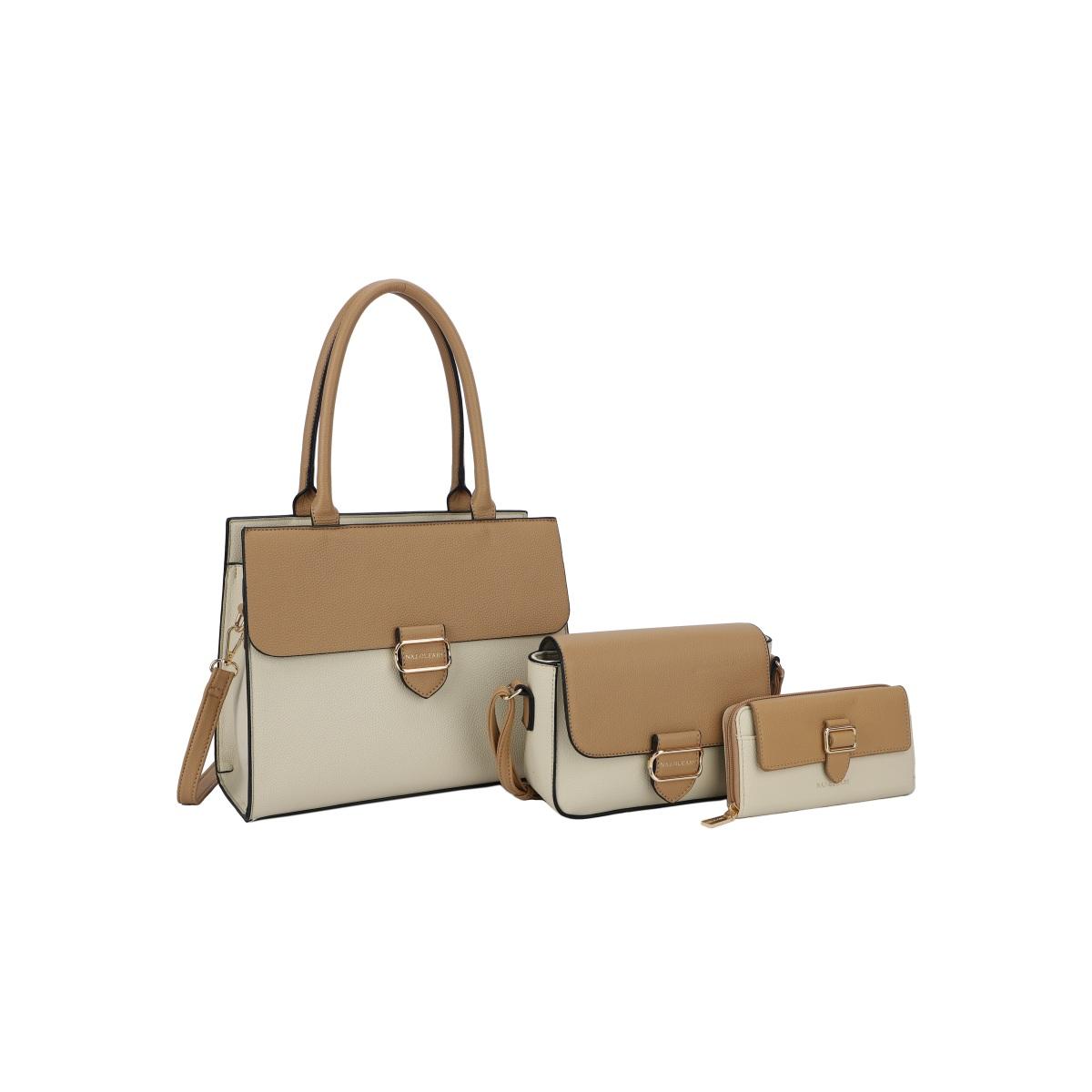 Set 3 pezzi donna borsa, tracolla e portafogli Naj-Oleari