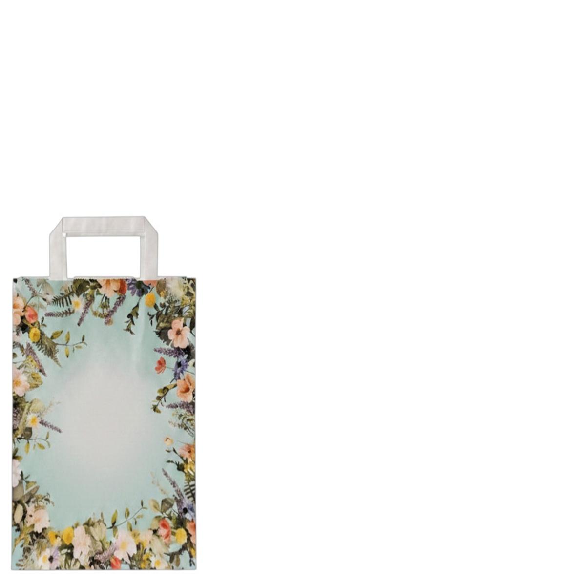 Shopper in carta h.29 x l.22 x p.10 cm fantasia flores