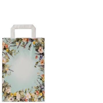 Shopper in carta h.37x l.27 x p.12 cm fantasia flores