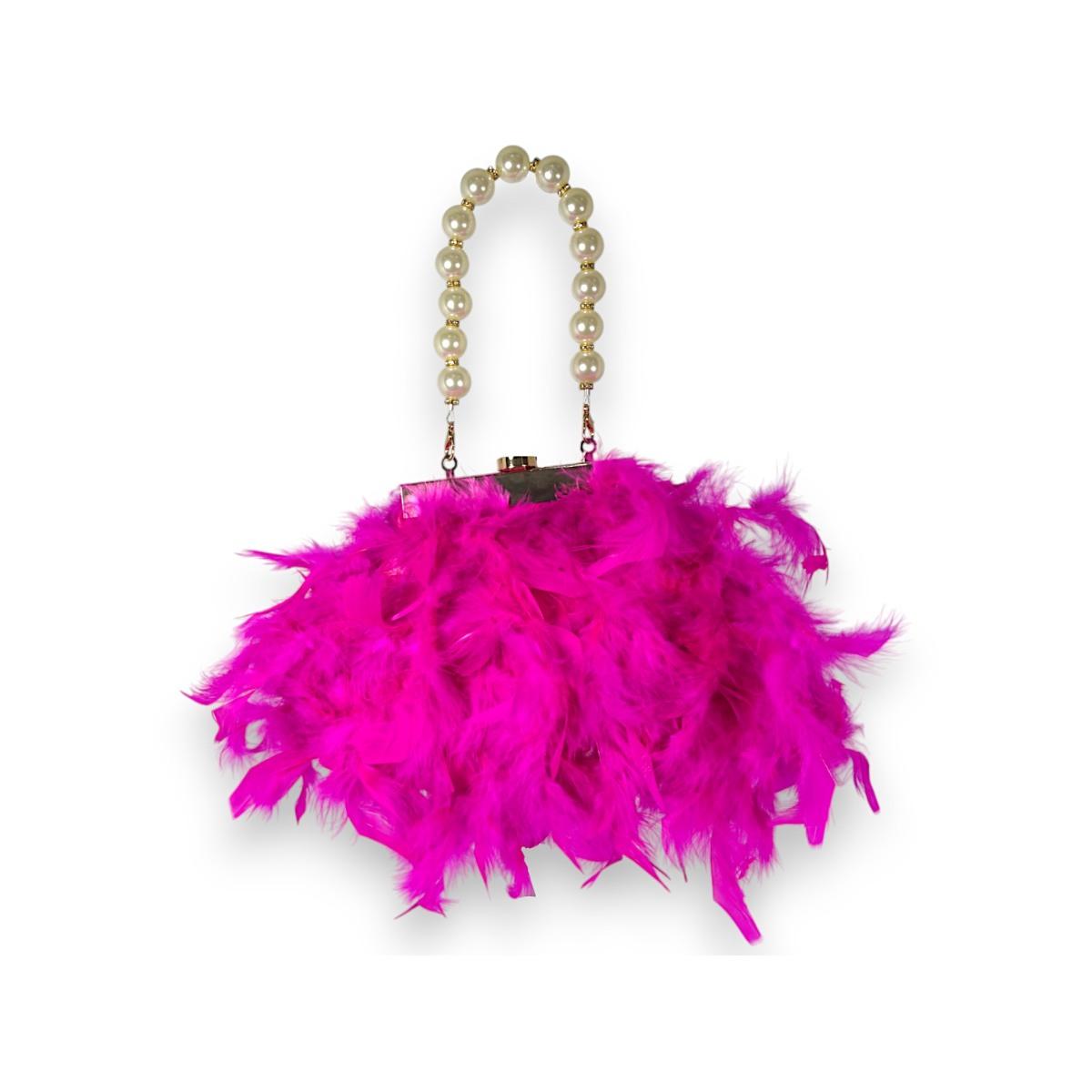 Borsa Cerimonia Michelle Moon con piume e perle