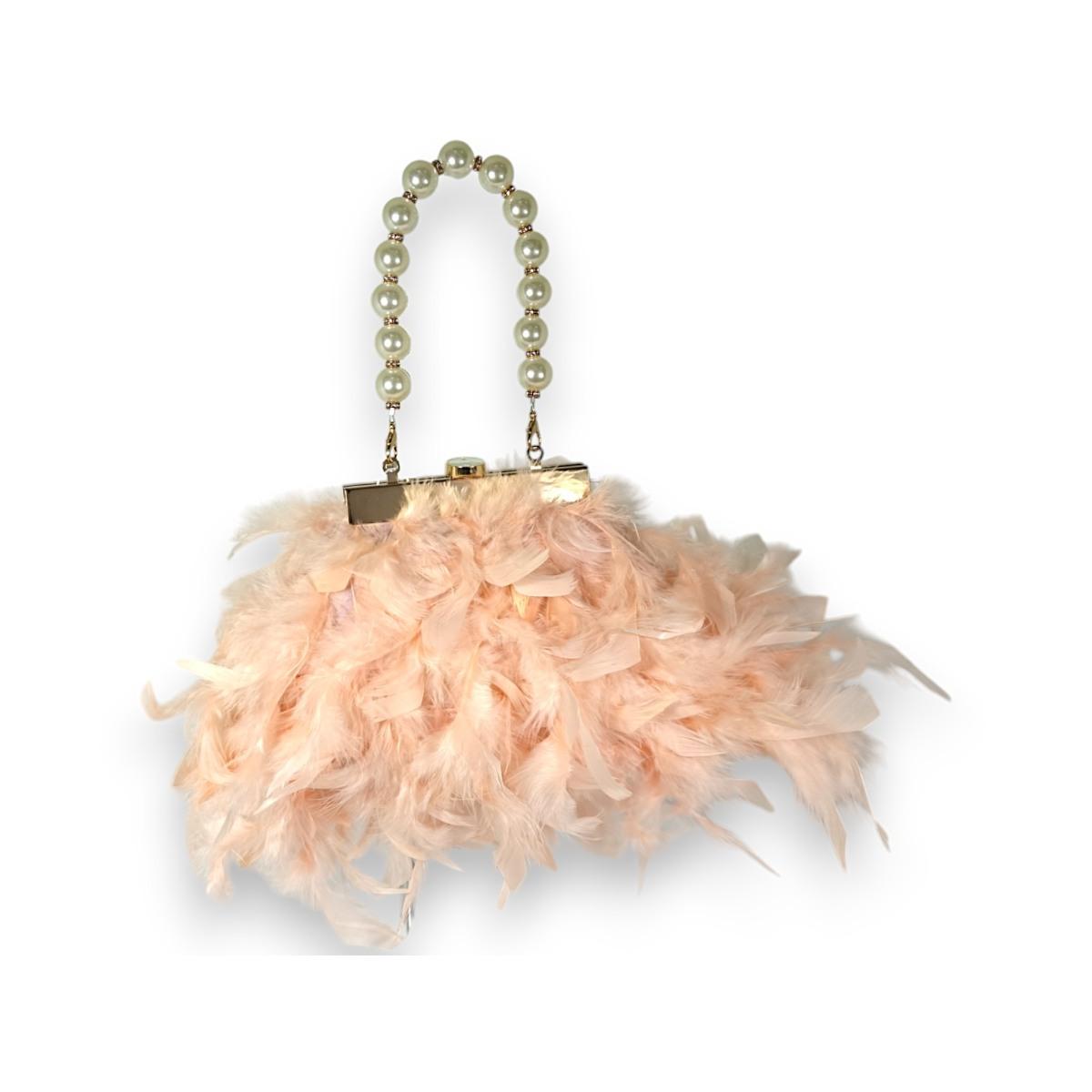 Borsa Cerimonia Michelle Moon con piume e perle