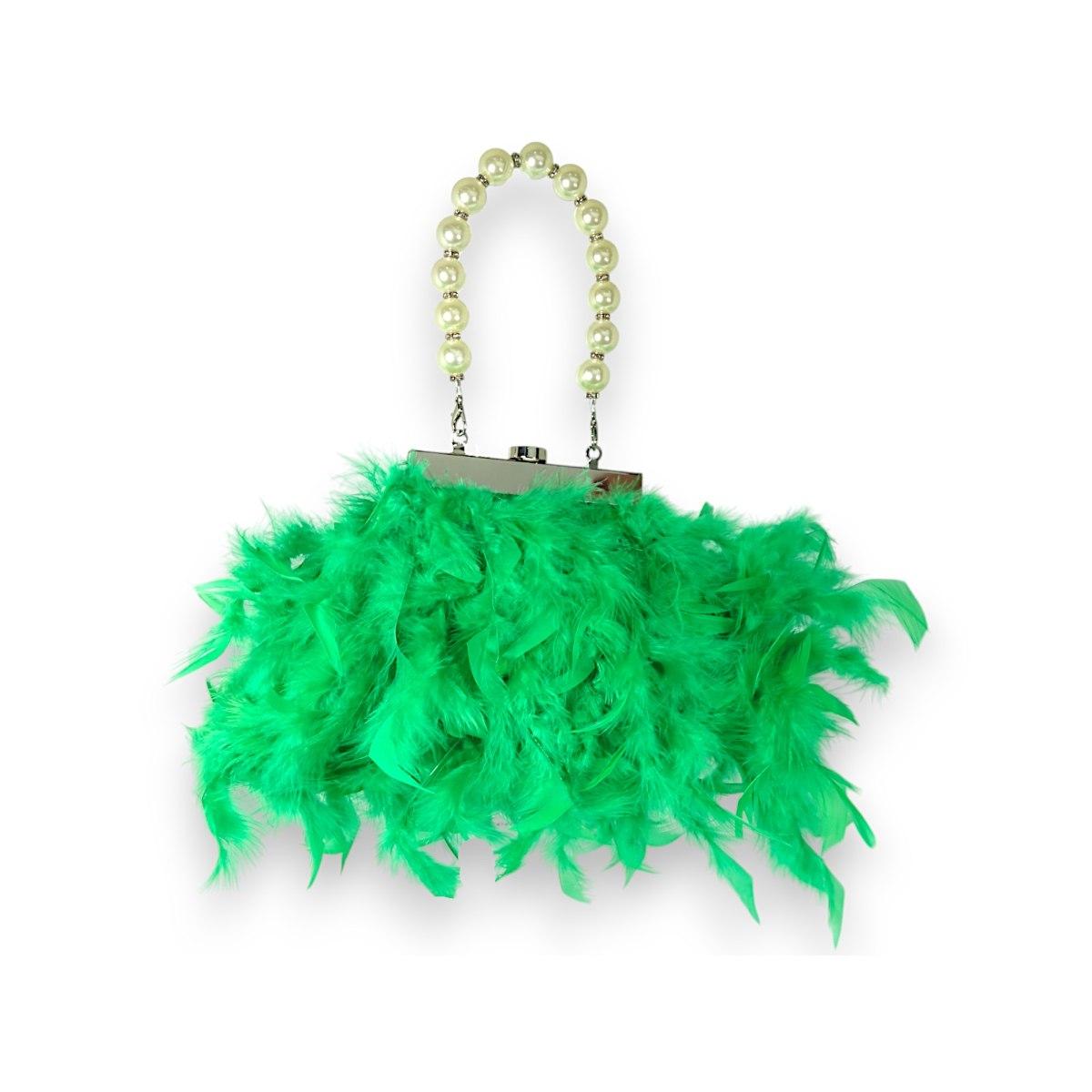 Borsa Cerimonia Michelle Moon con piume e perle