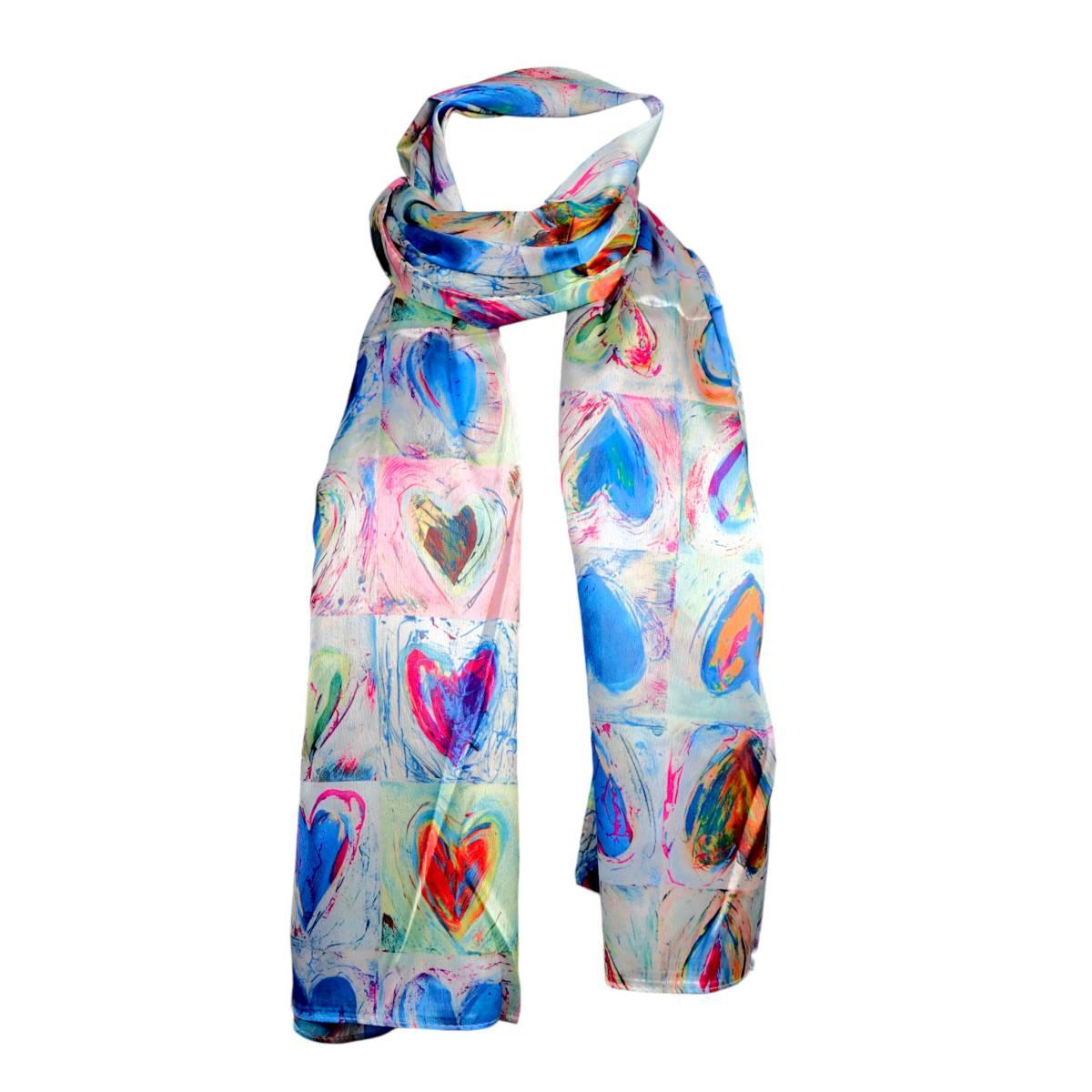 Sciarpa donna in viscosa stampa cuore multicolore  Martissima by Marta Marzotto