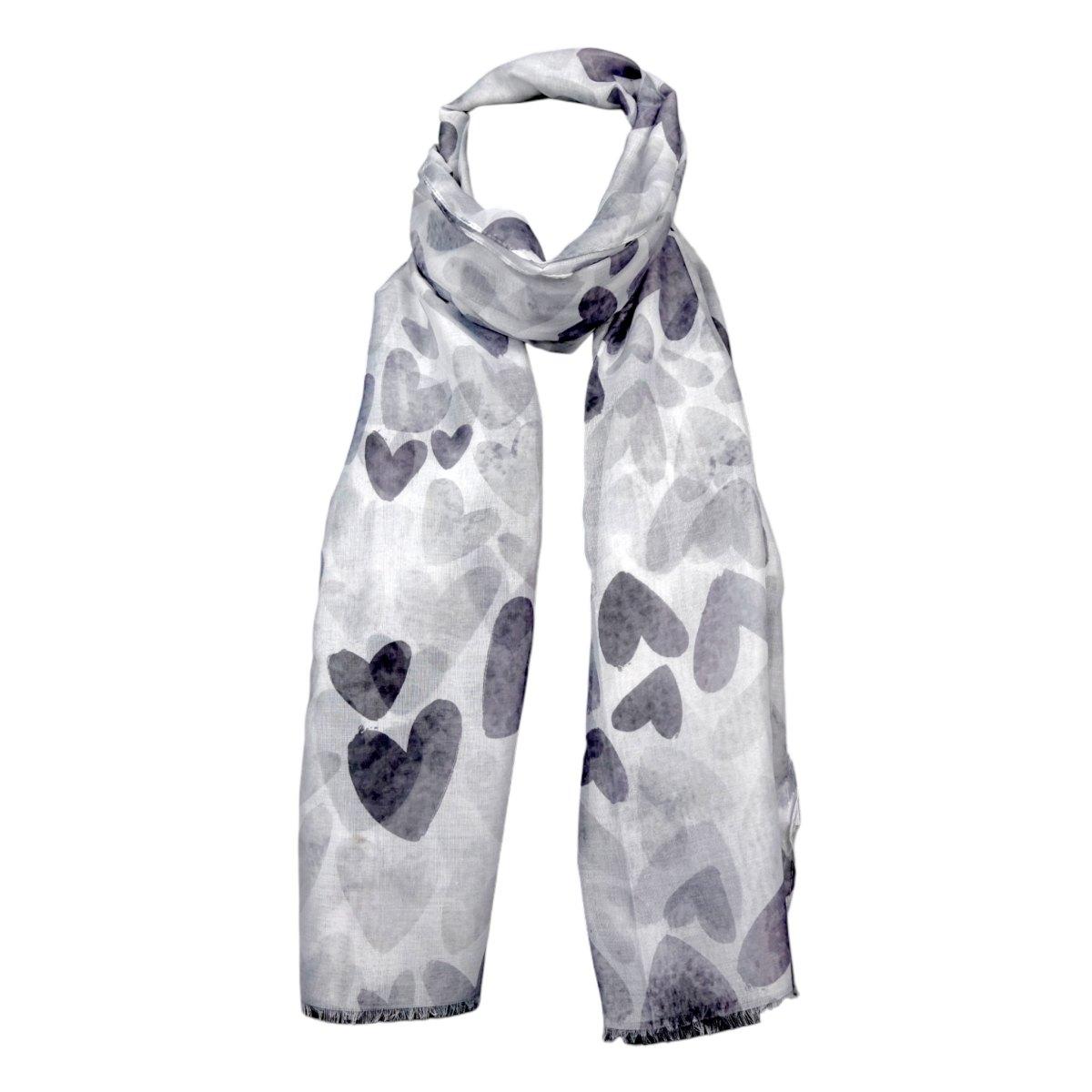 Sciarpa donna in viscosa fantasia cuori Regina Schrecker