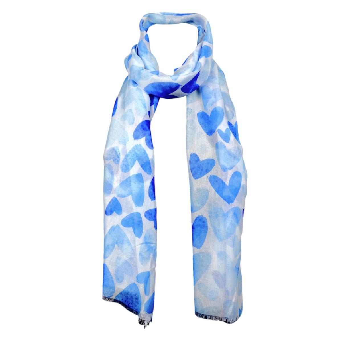 Sciarpa donna in viscosa fantasia cuori Regina Schrecker