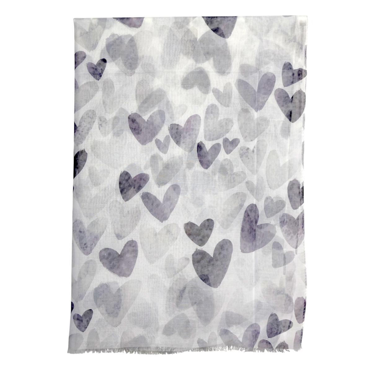 Sciarpa donna in viscosa fantasia cuori Regina Schrecker