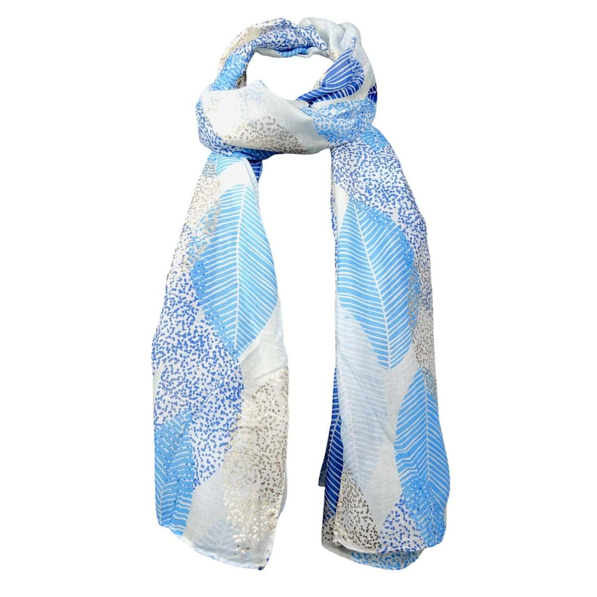 Sciarpa donna in viscosa fantasia foglie con dettagli dorat iRegina Schrecker