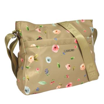 Borsa donna tracolla stampa fiori in sintetico roncato