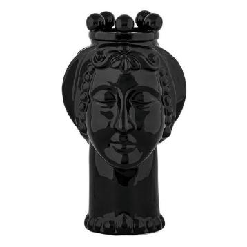 Vaso volto Frangipani nero Villa Altachiara