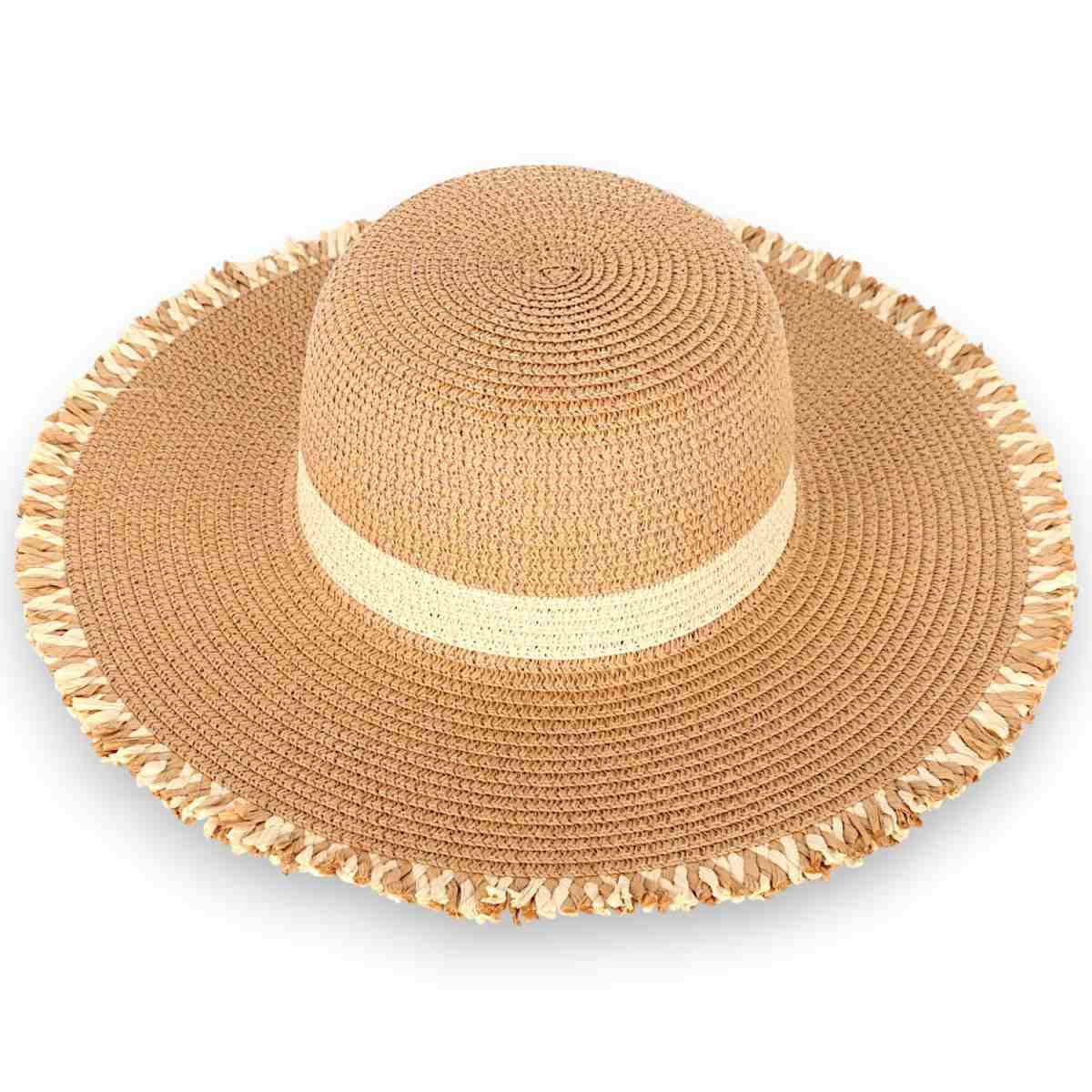 Cappello mare donna a falda larga sfrangiata Verve