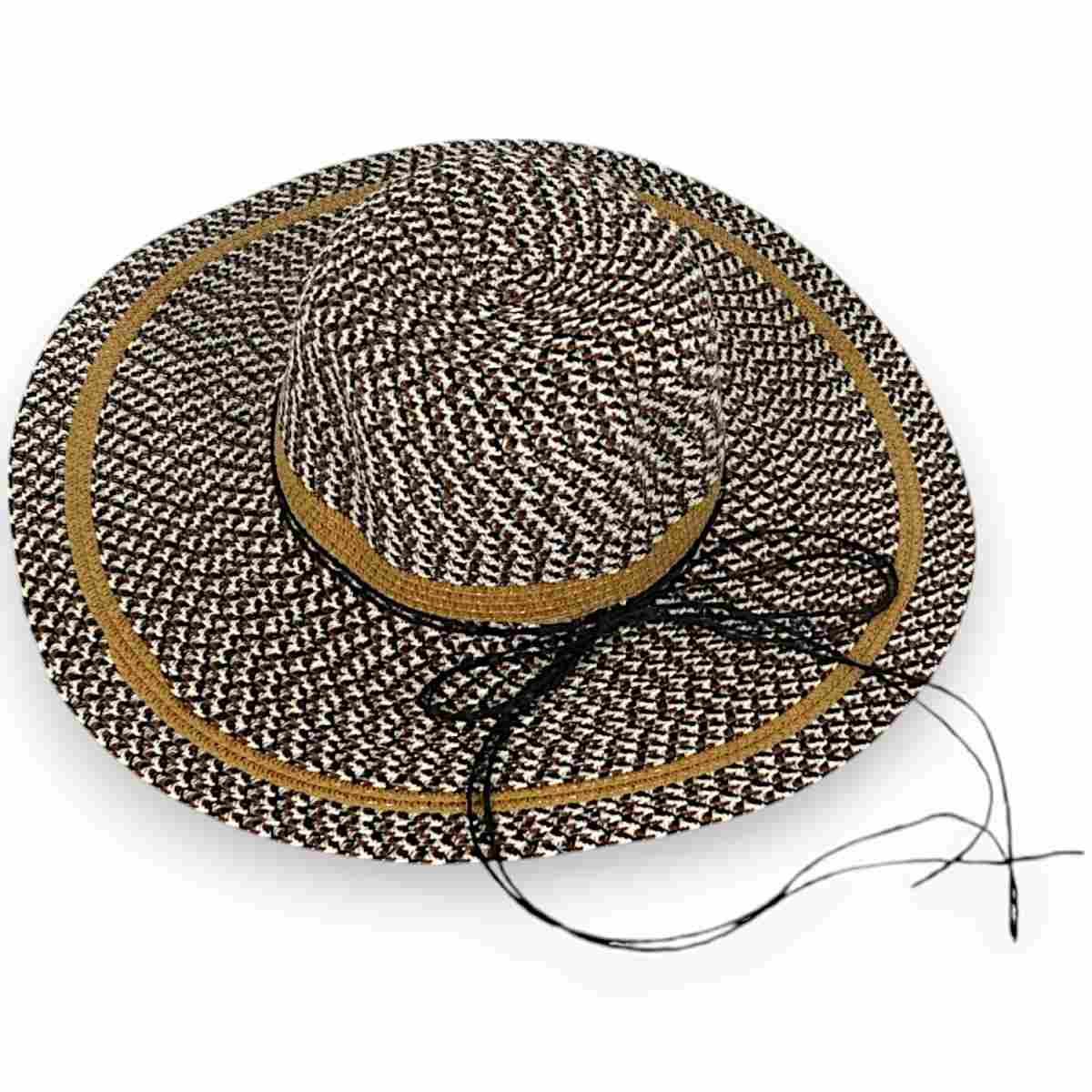 Cappello mare donna a falda larga con fiocco in cordino Verve